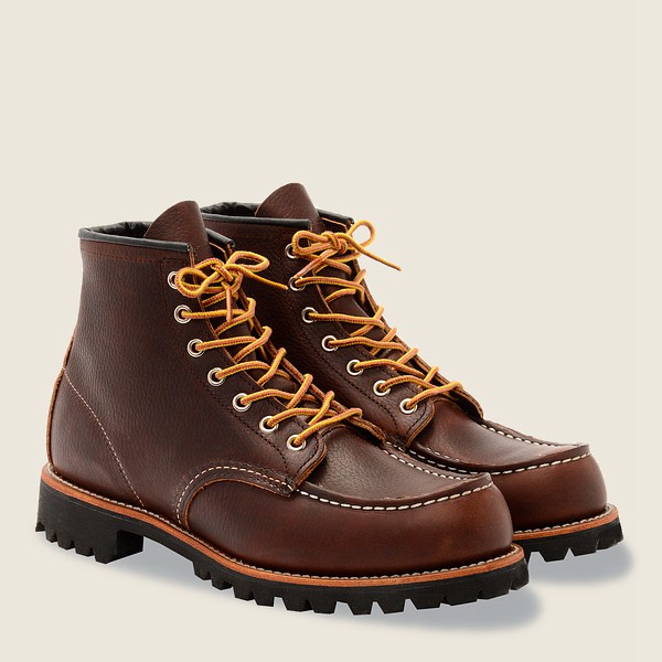 Red Wing Mens Roughneck - 6-inch Oil-slick Leather - Heritage Boots Dark Brown - 0619OPBJS